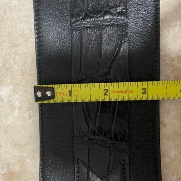 Black Wide Double Layered Statement Belt Size S - Picture 7 of 8